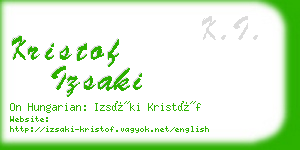 kristof izsaki business card